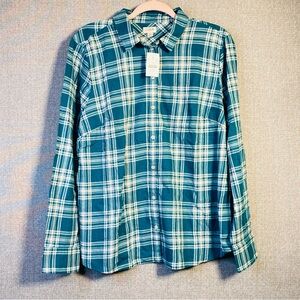 NEW J. Crew XL Women’s Plaid Flannel Soft Cotton Button Front Shirt